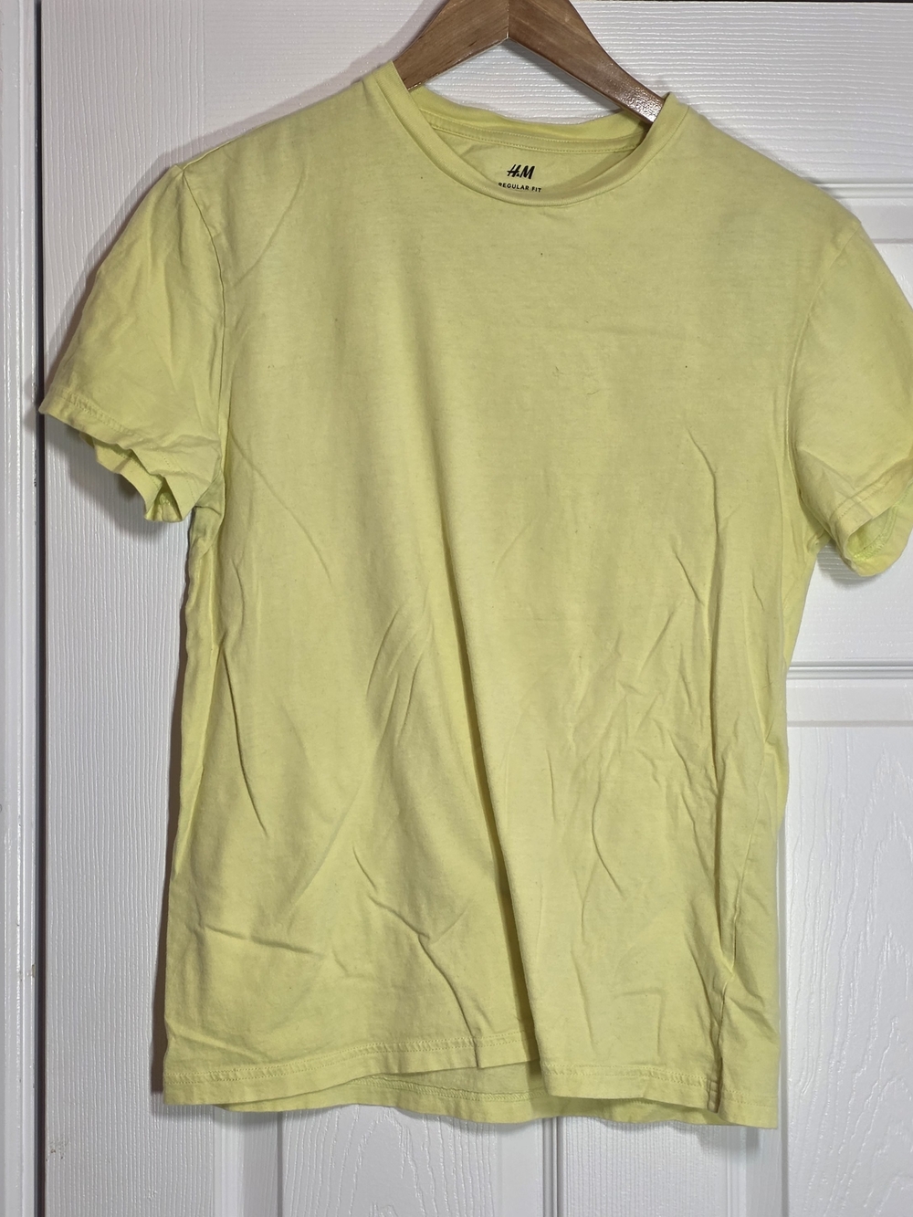H&M Regular Fit Yellow Adult Small T-Shirt
